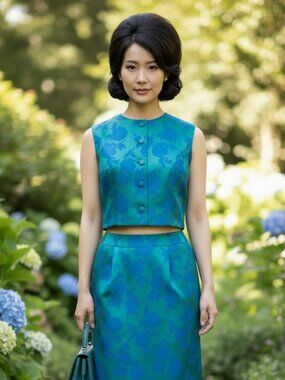 Vintage 60s 2-Piece Long Skirt and Vest